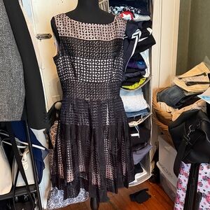 Kate Spade Black and Pink Geometric Mini Dress